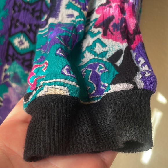 Vintage Sharon Anthony long sleeve button down tunic with shoulder pads - Picture 5 of 6